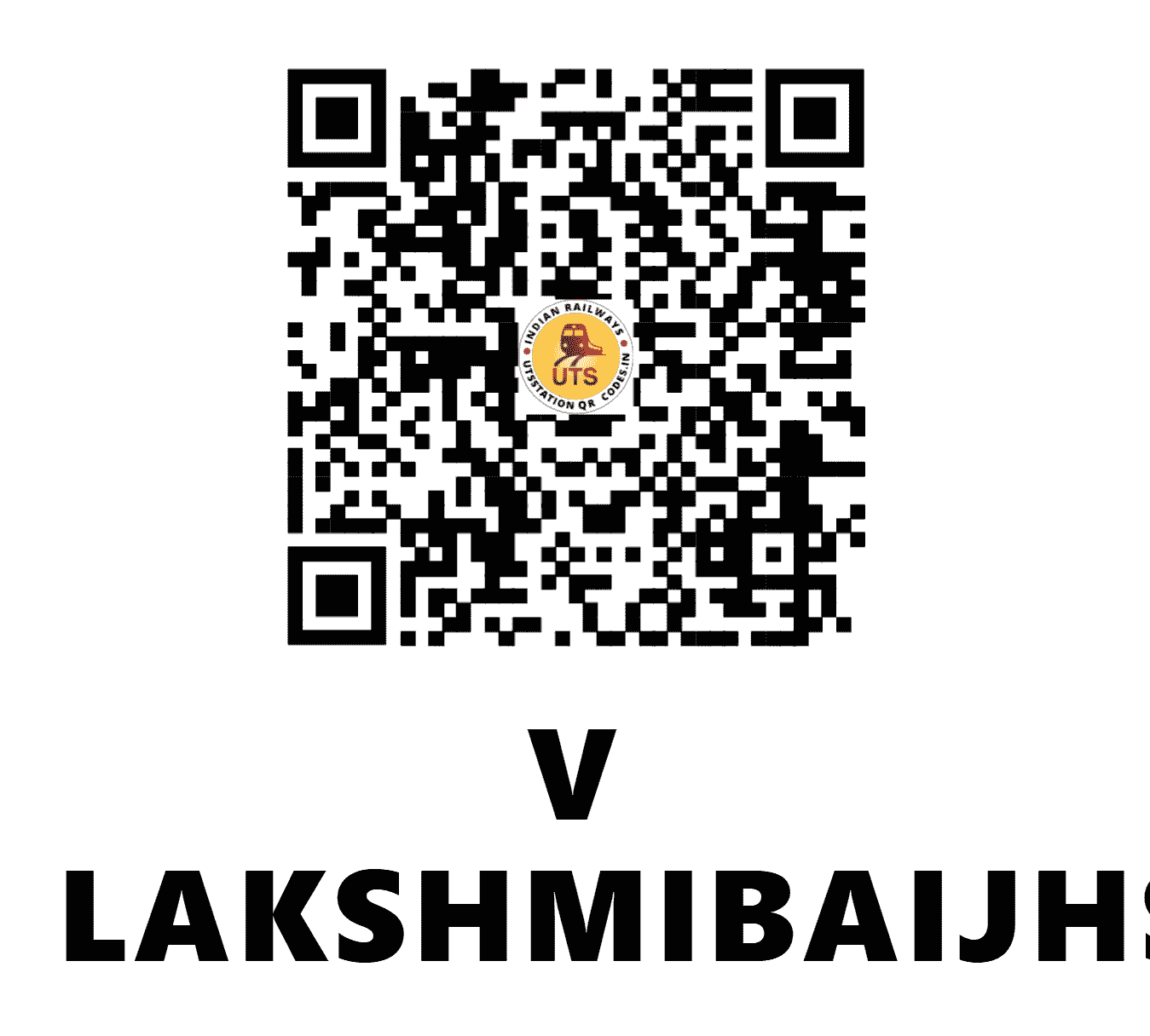 UTS QR Code for V LAKSHMIBAIJHS - VGLJ - NC (UTTAR PRADESH)